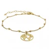 Pulsera Mundo Bolas Plata Dorada