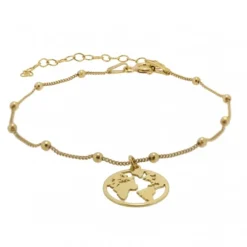 Pulsera Mundo Bolas Plata Dorada