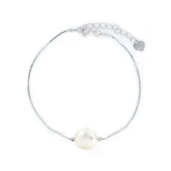 Pulsera Perla 10 mm Plata