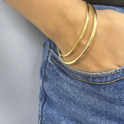 Pulsera Rigid 3mm Plata Dorada