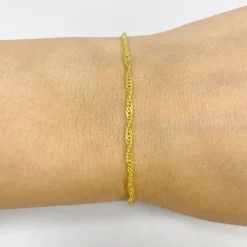 Pulsera Singapur Plata Dorada