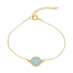 Pulsera Smiley Turquesa Plata Dorada