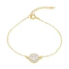 Pulsera Smiley White Plata Dorada