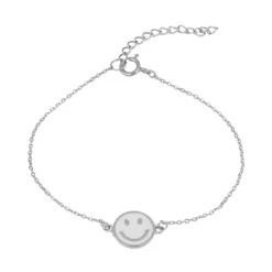 Pulsera Smiley White Plata