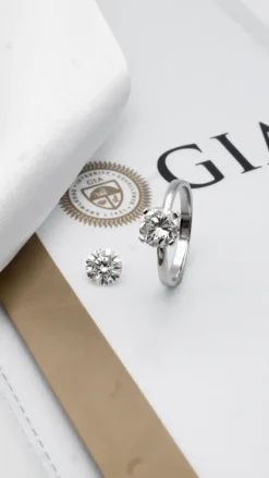Solitario Brisa Diamante 1,20ct F-VVS2 GIA Oro Blanco 18K