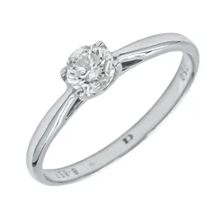 Solitario Clean Eye Diamante Oro Blanco 18K