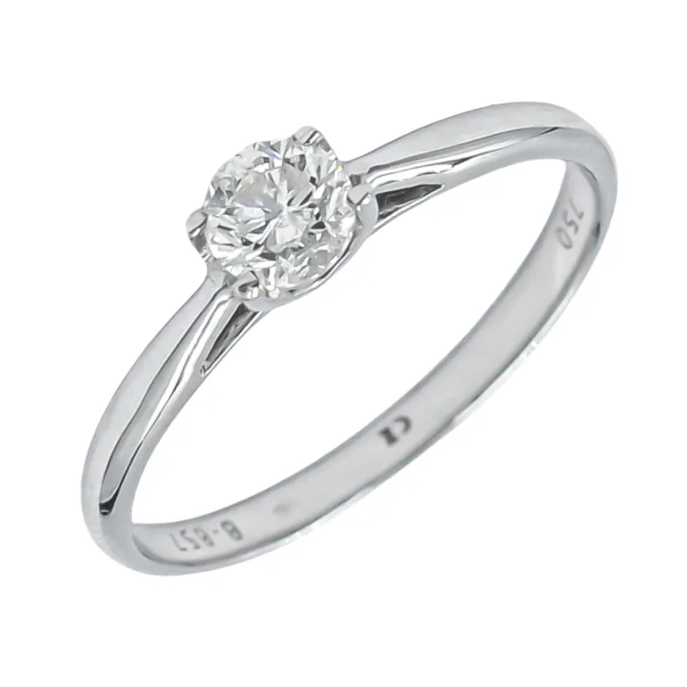 Solitario Clean Eye Diamante Oro Blanco 18K