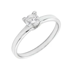 Solitario Donna Diamante 0,37ct F-SI IGI Oro Blanco 18K
