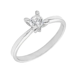 Solitario Luar Diamante 0,30ct E-VS IGI Oro Blanco 18K