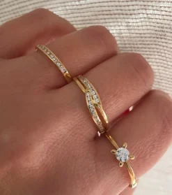 Solitario Luar 4mm Oro 18K