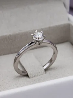 Solitario Lyra Diamante 0,50ct G-VS Oro Blanco 18K