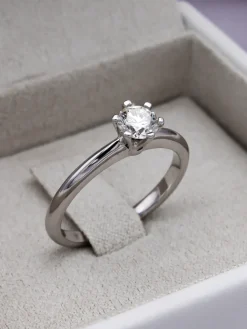 Solitario Lyra Diamante 0,50ct G-VS Oro Blanco 18K
