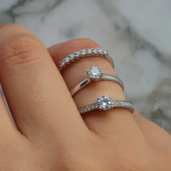 Solitario Monique Diamante G-VS Oro Blanco 18K