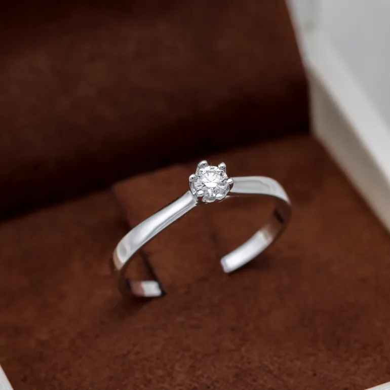 Solitario Monique Diamante G-VS Oro Blanco 18K