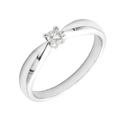 Solitario River Diamante 0,10ct Oro Blanco 18K