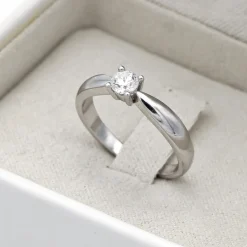 Solitario River Diamante 0,26ct D-VS1 HRD Oro Blanco 18K