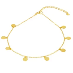 Tobillera Medallitas Plata Dorada
