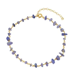 Tobillera Myra Tanzanita Plata Dorada