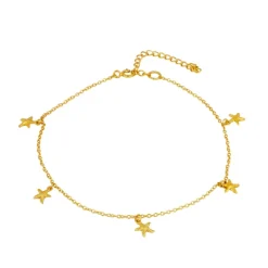 Tobillera Sea Star Plata Dorada
