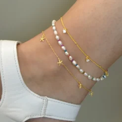 Tobillera Sea Star Plata Dorada