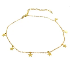 Tobillera Stars Plata Dorada